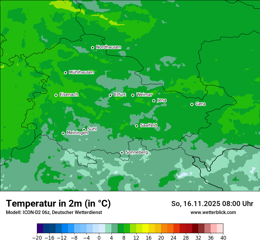 Modellkarten Temperatur