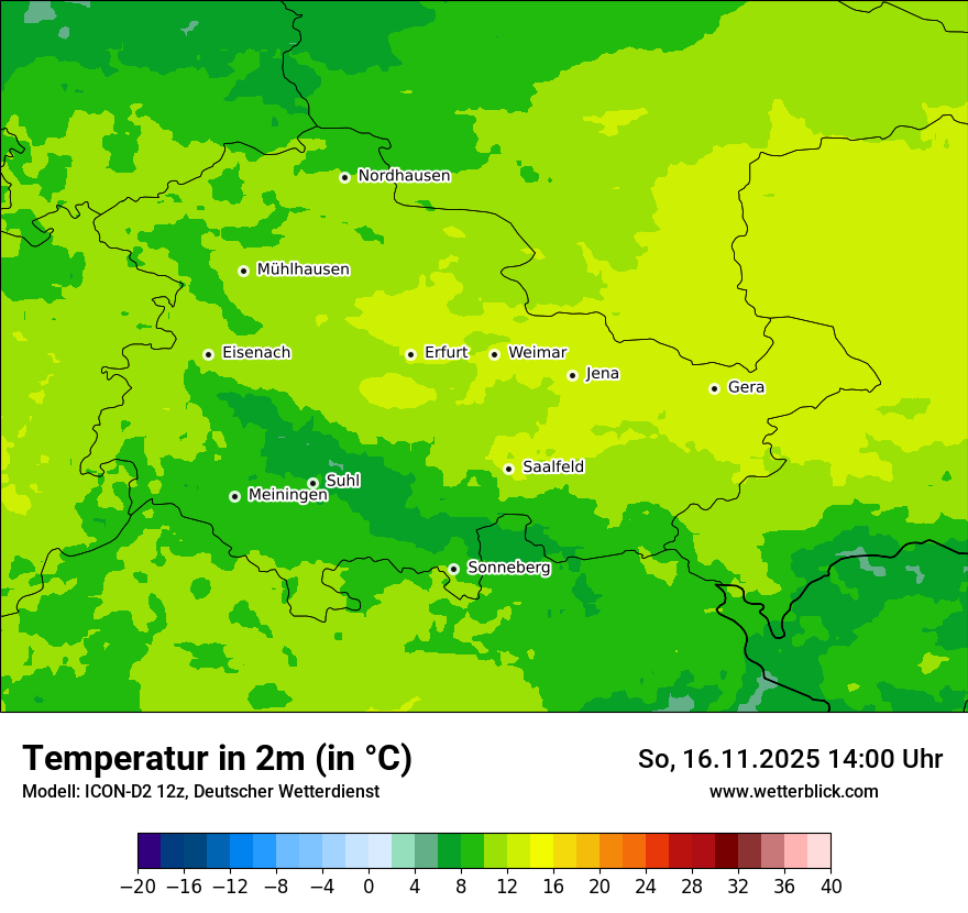 Modellkarten Temperatur