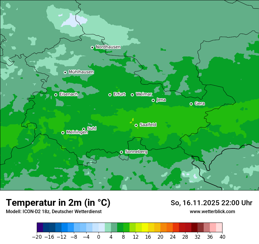 Modellkarten Temperatur