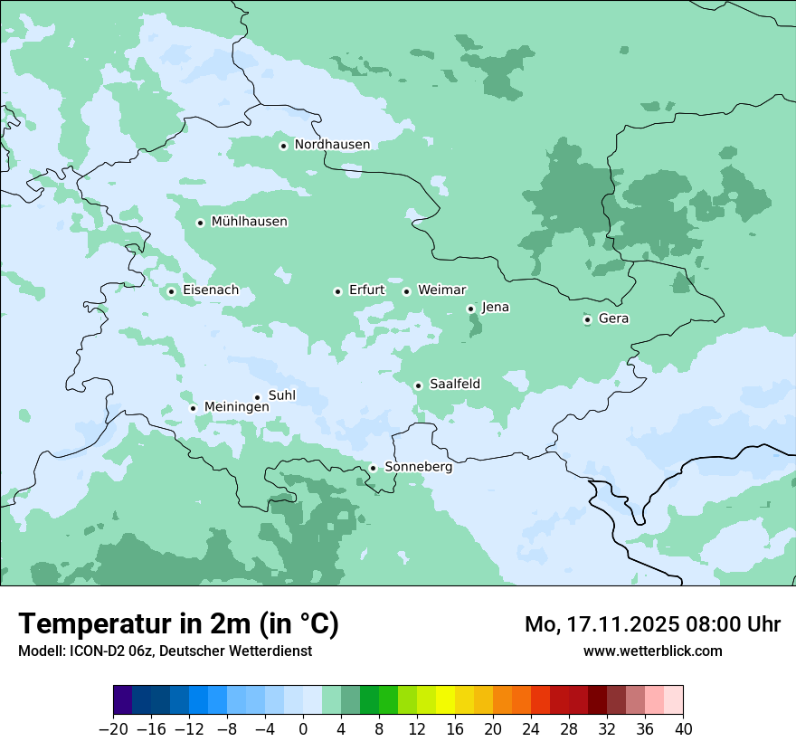 Modellkarten Temperatur