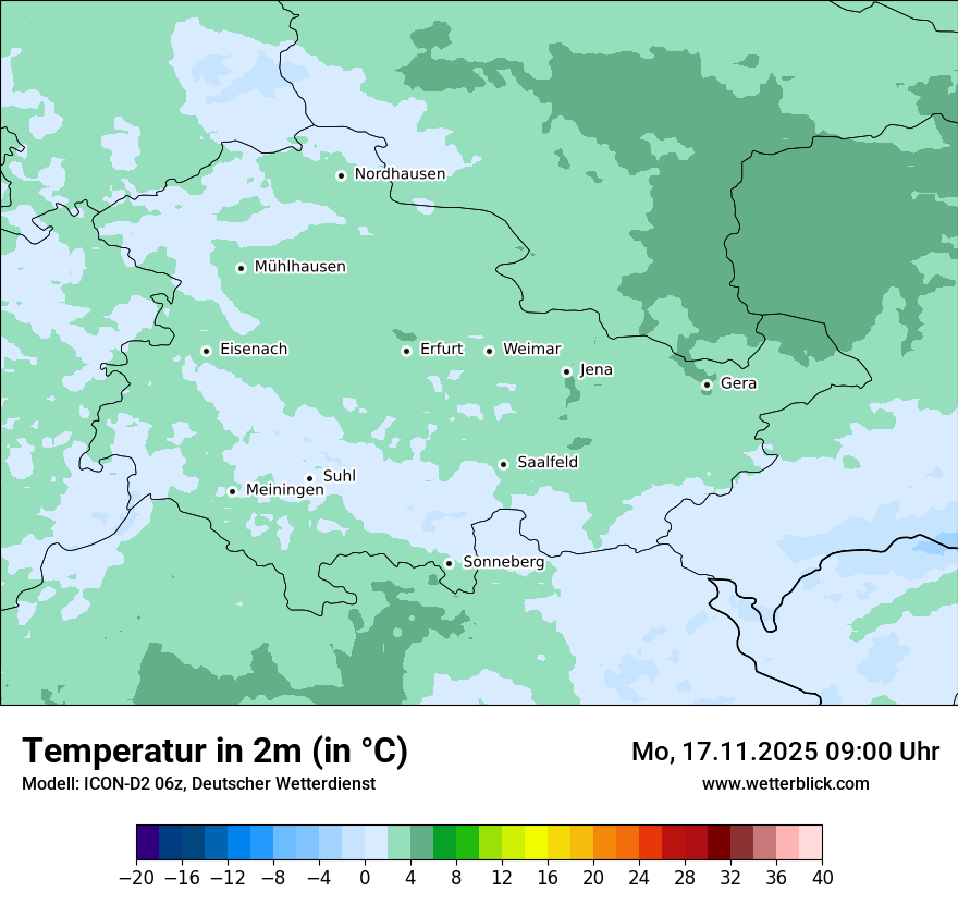 Modellkarten Temperatur