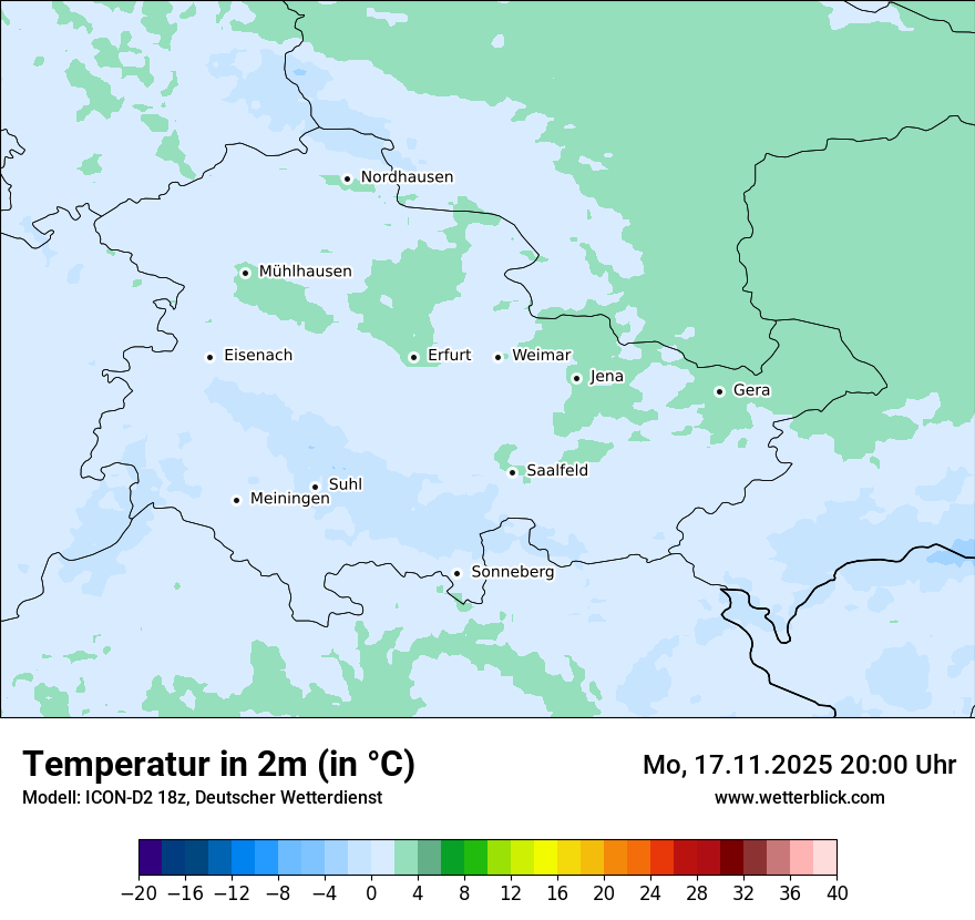 Modellkarten Temperatur