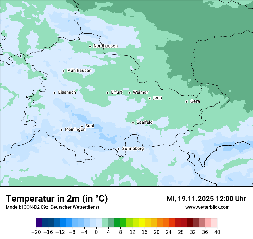 Modellkarten Temperatur