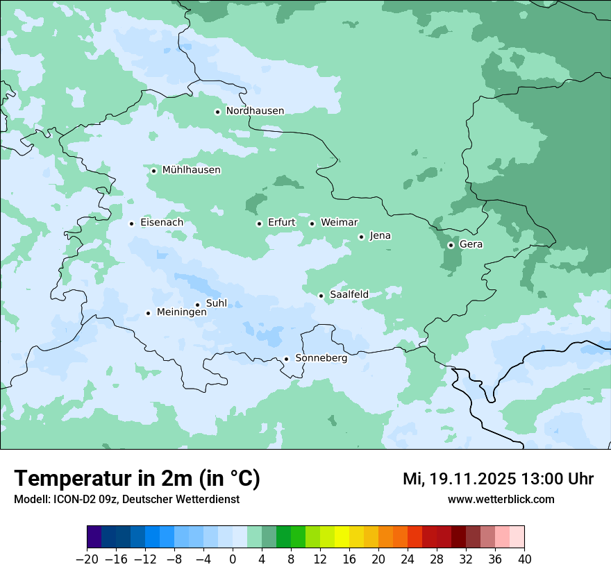 Modellkarten Temperatur