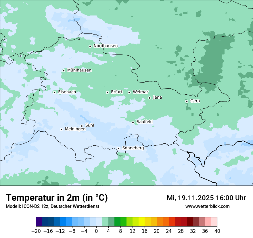 Modellkarten Temperatur