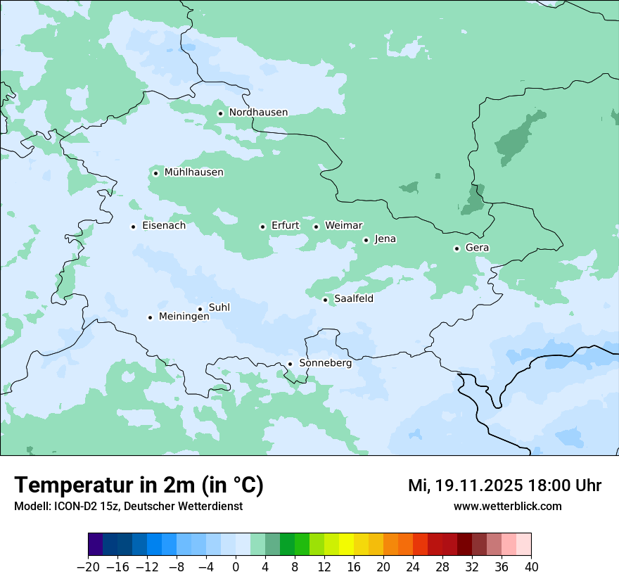 Modellkarten Temperatur