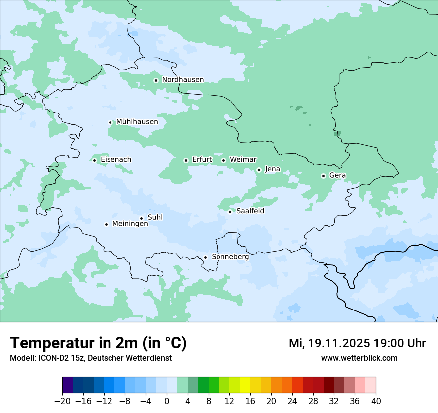 Modellkarten Temperatur