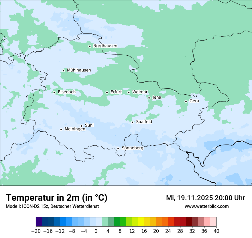 Modellkarten Temperatur