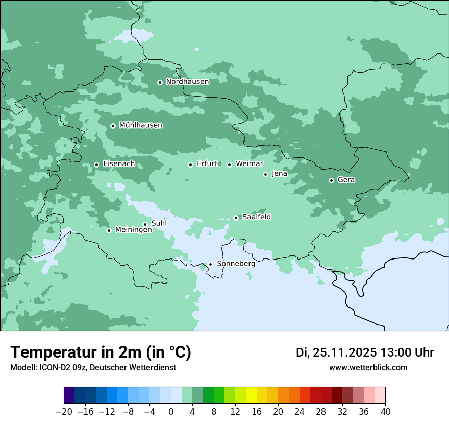 Modellkarten Temperatur