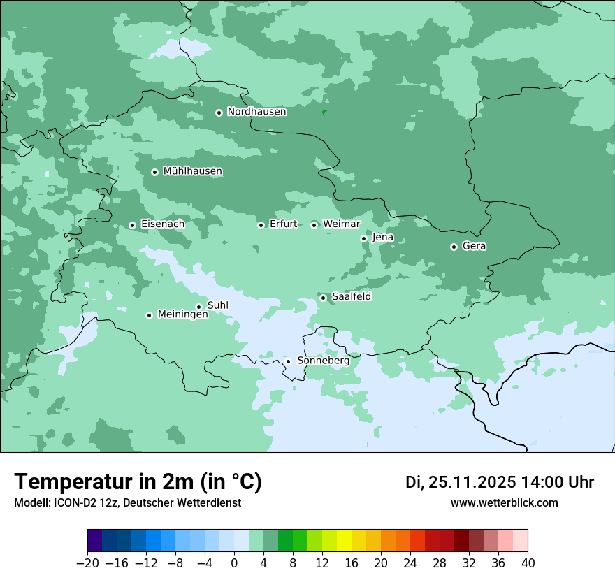 Modellkarten Temperatur