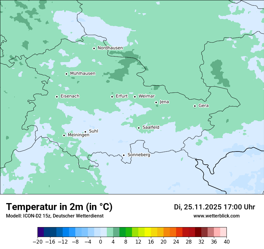 Modellkarten Temperatur