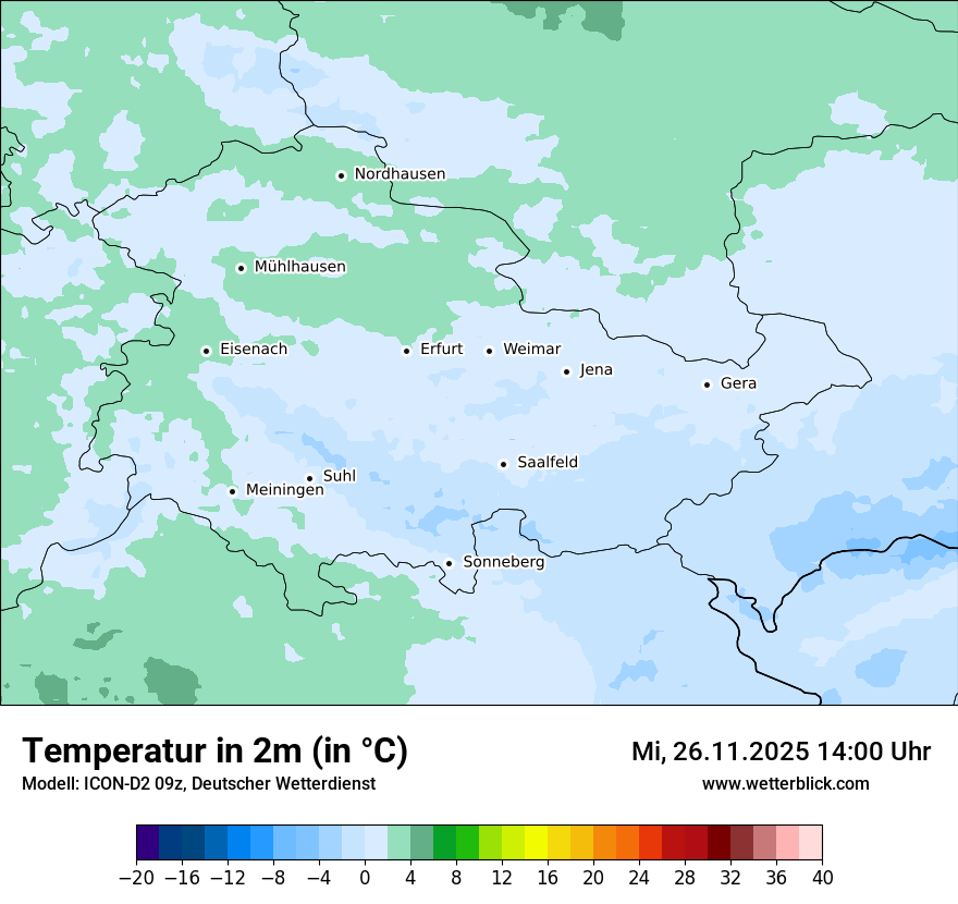 Modellkarten Temperatur
