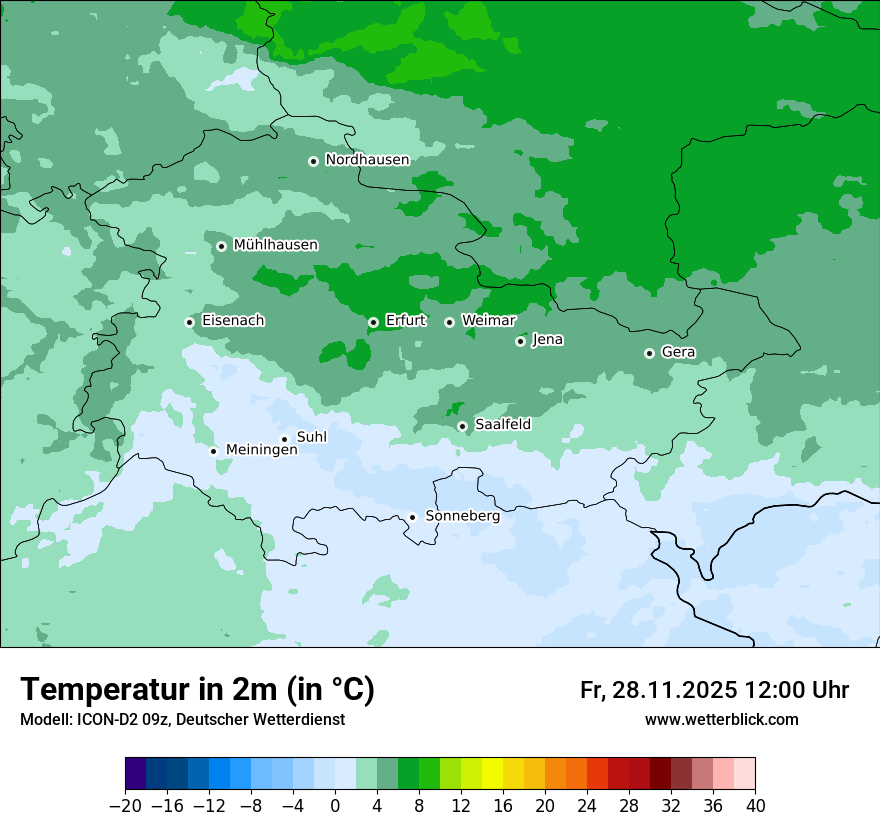 Modellkarten Temperatur