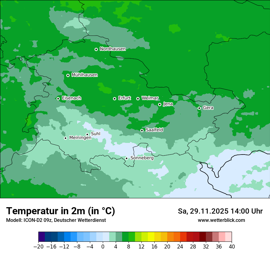 Modellkarten Temperatur