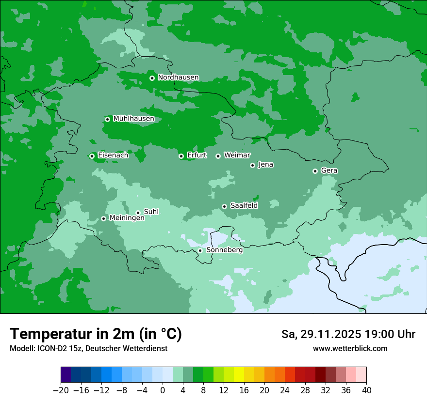 Modellkarten Temperatur