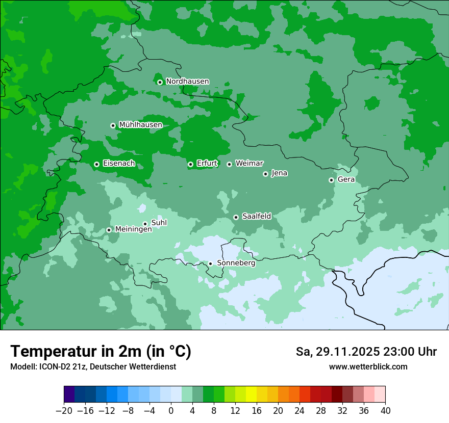 Modellkarten Temperatur