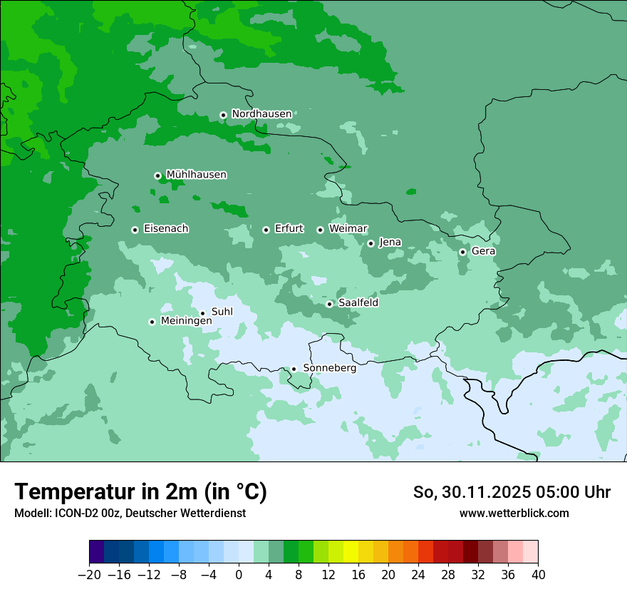 Modellkarten Temperatur