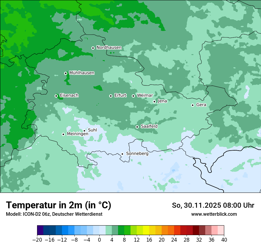 Modellkarten Temperatur