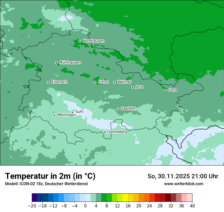 Modellkarten Temperatur