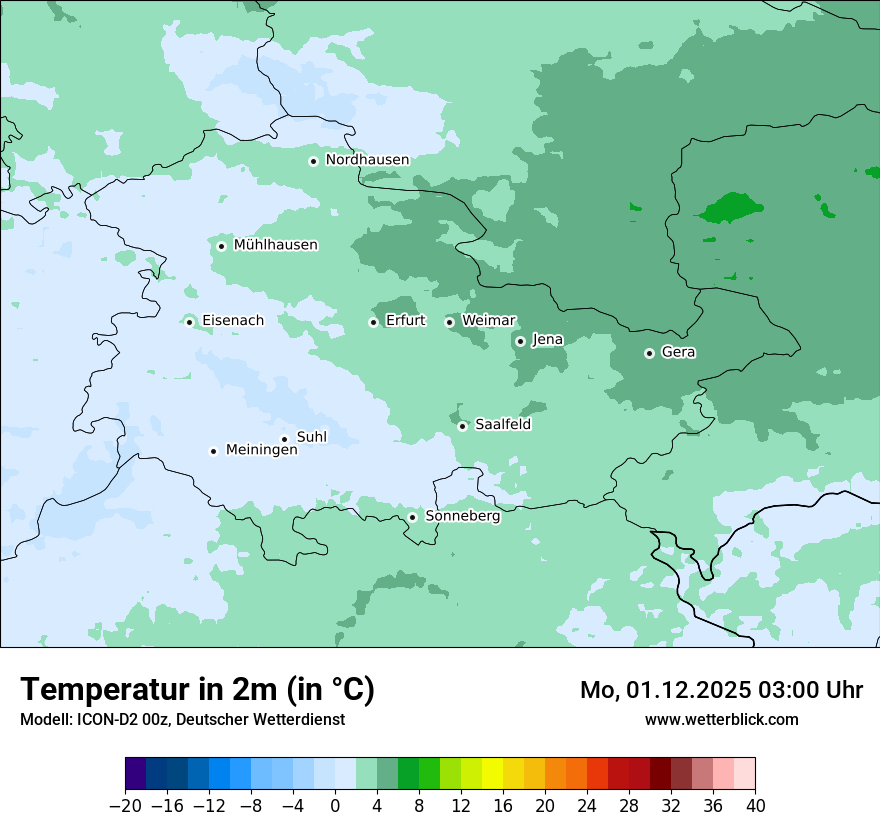 Modellkarten Temperatur