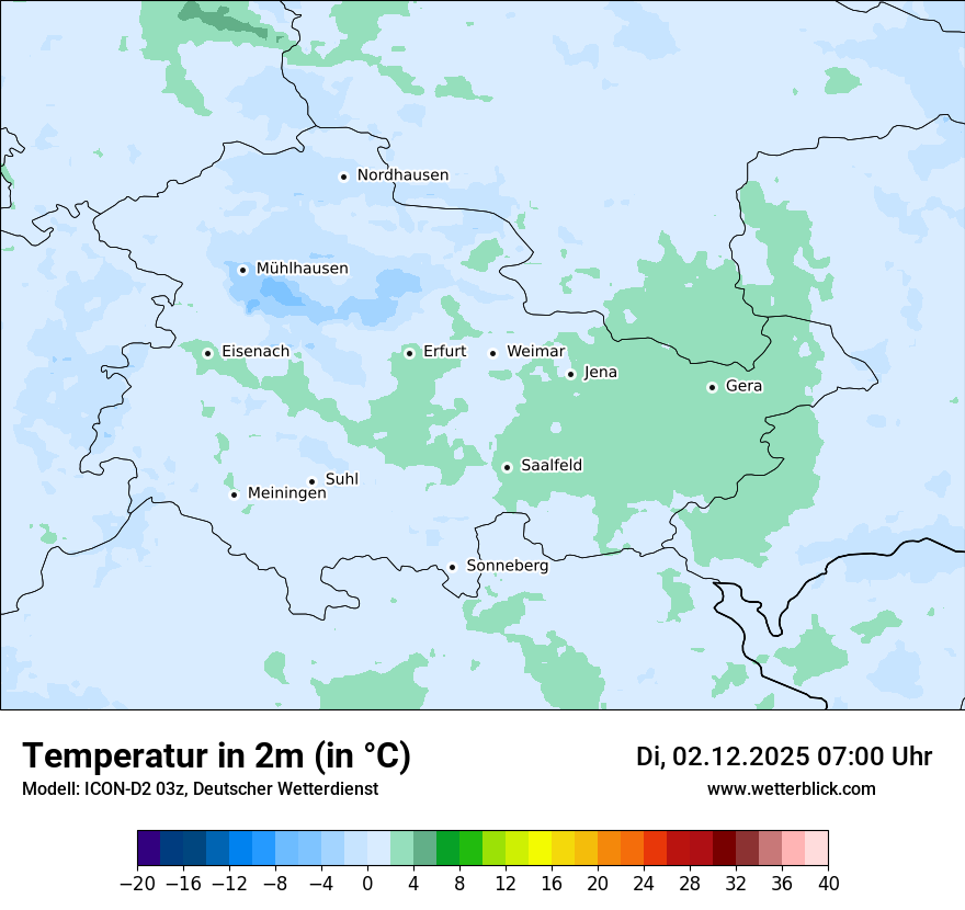 Modellkarten Temperatur
