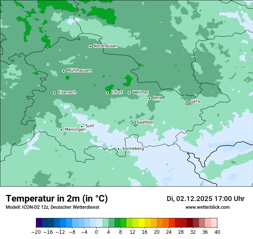Modellkarten Temperatur