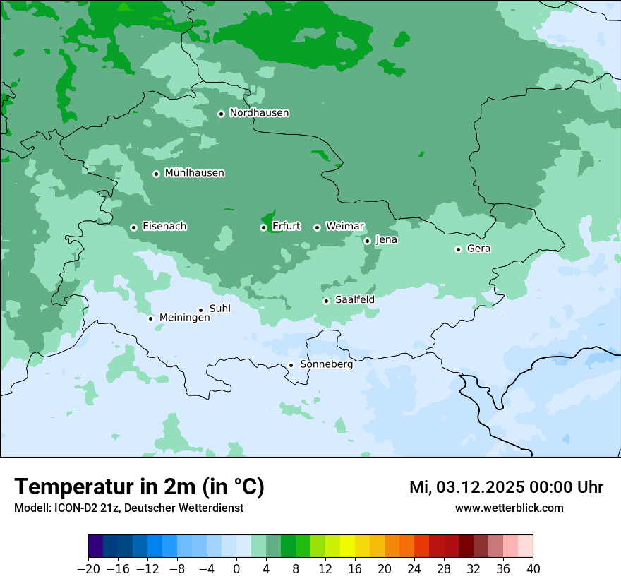 Modellkarten Temperatur