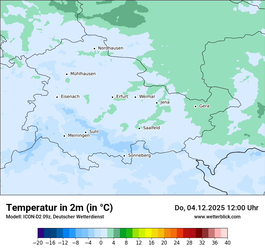 Modellkarten Temperatur