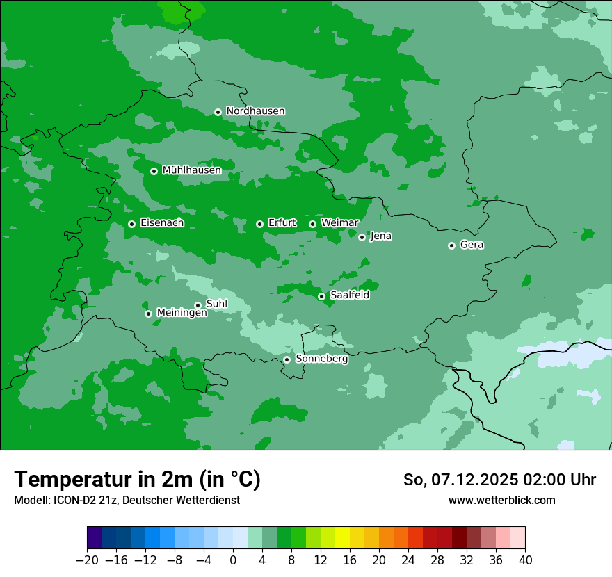 Modellkarten Temperatur