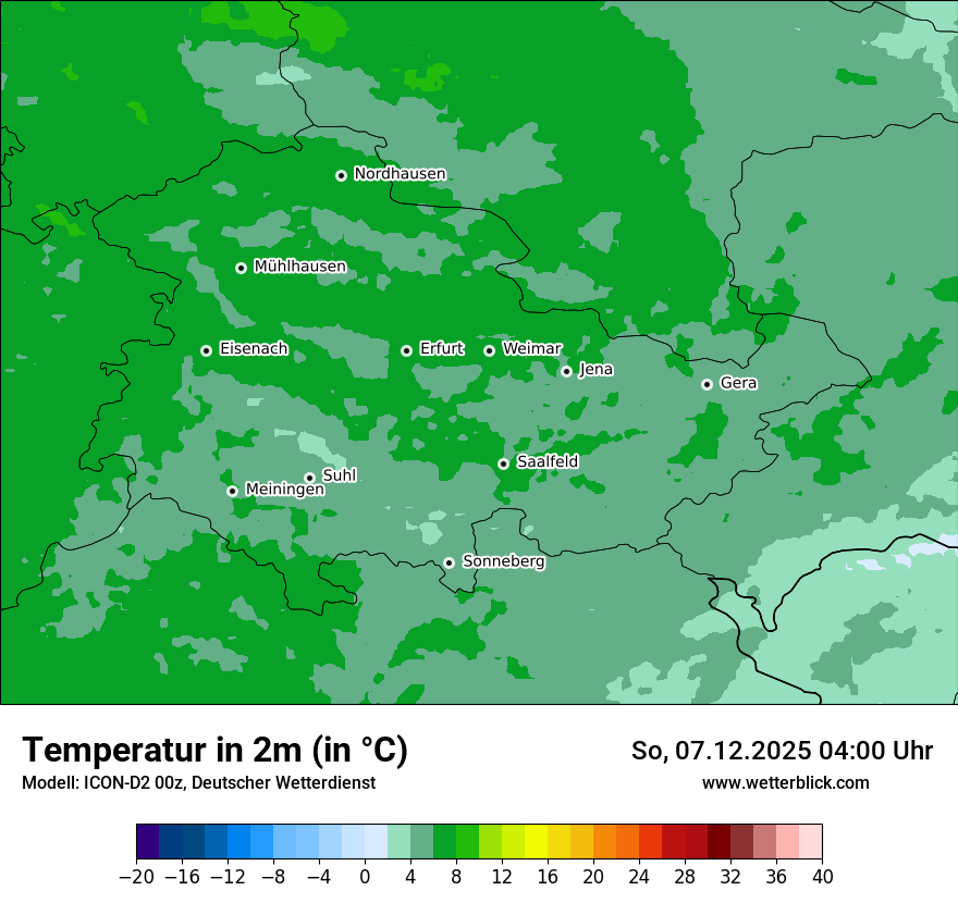Modellkarten Temperatur