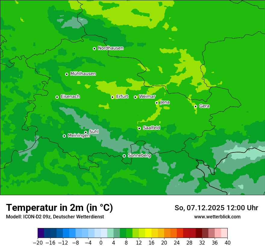 Modellkarten Temperatur
