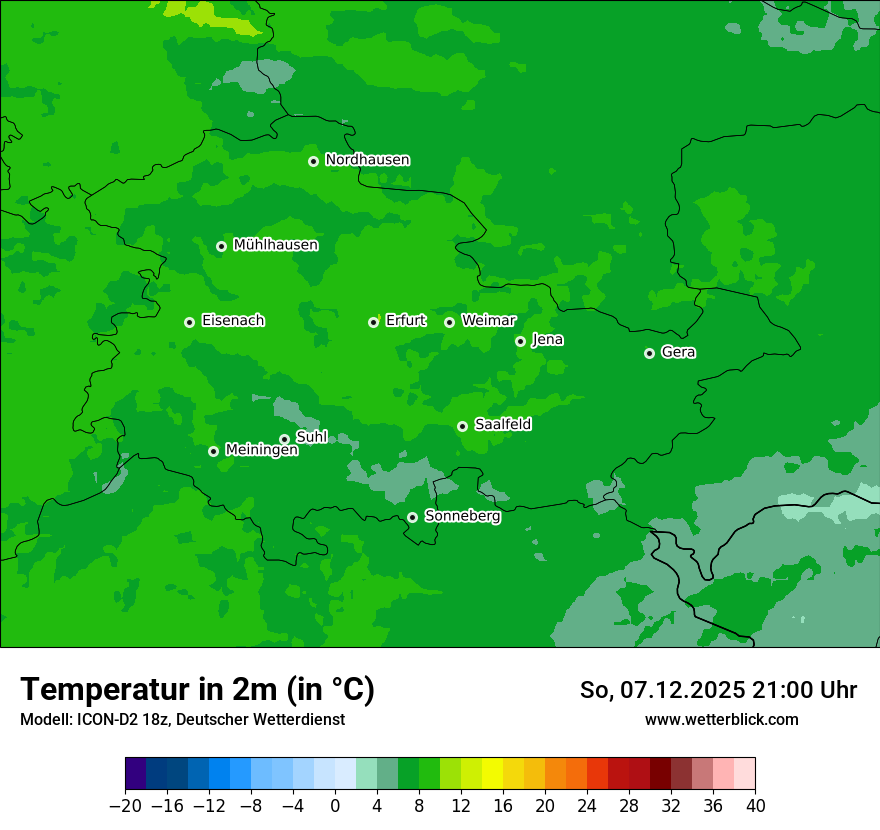 Modellkarten Temperatur