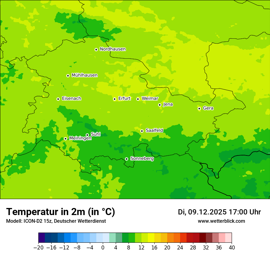 Modellkarten Temperatur