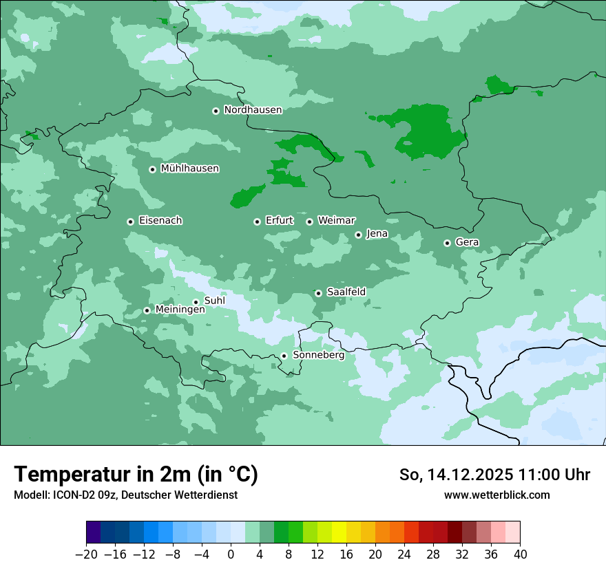 Modellkarten Temperatur