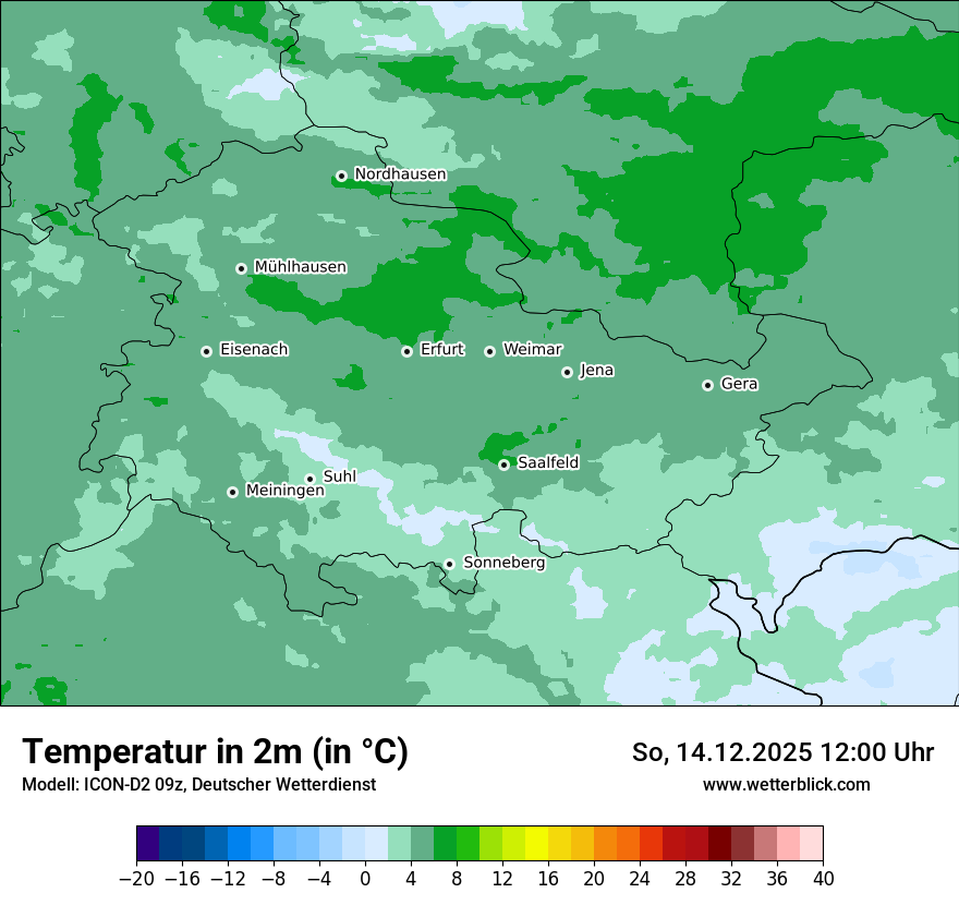 Modellkarten Temperatur