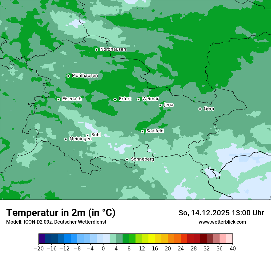 Modellkarten Temperatur