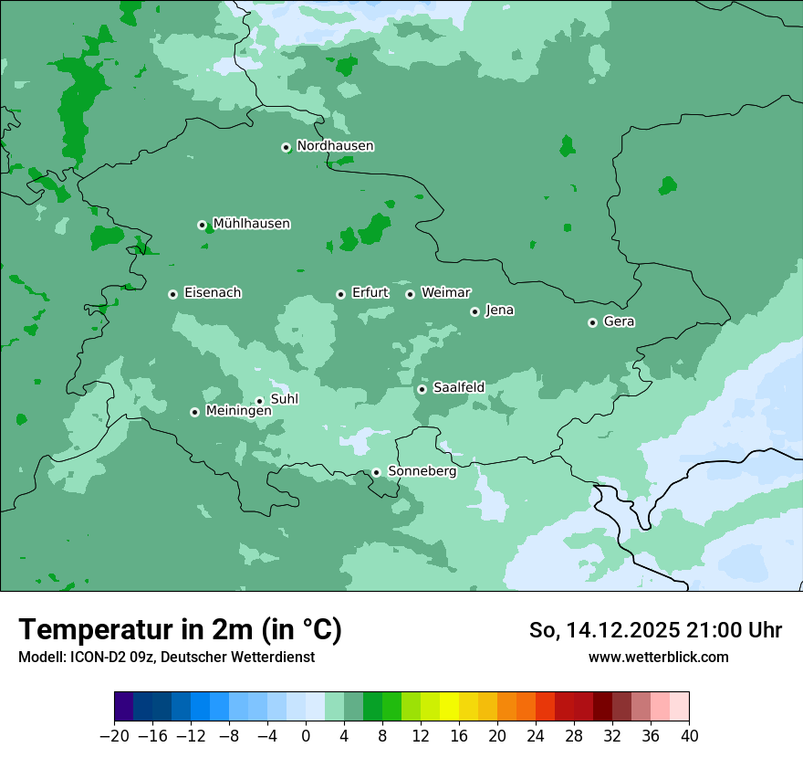 Modellkarten Temperatur