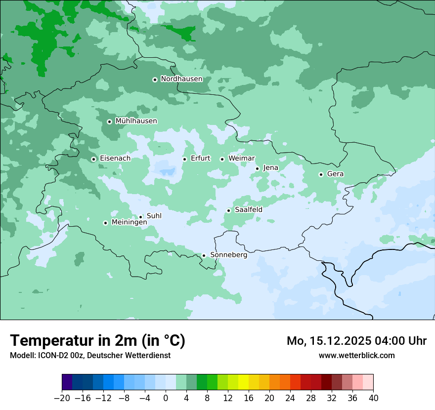 Modellkarten Temperatur
