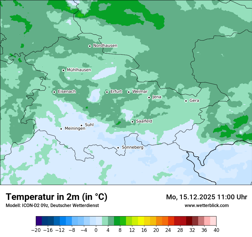 Modellkarten Temperatur