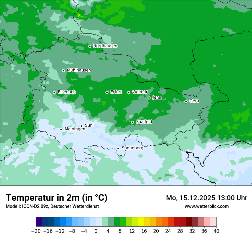 Modellkarten Temperatur