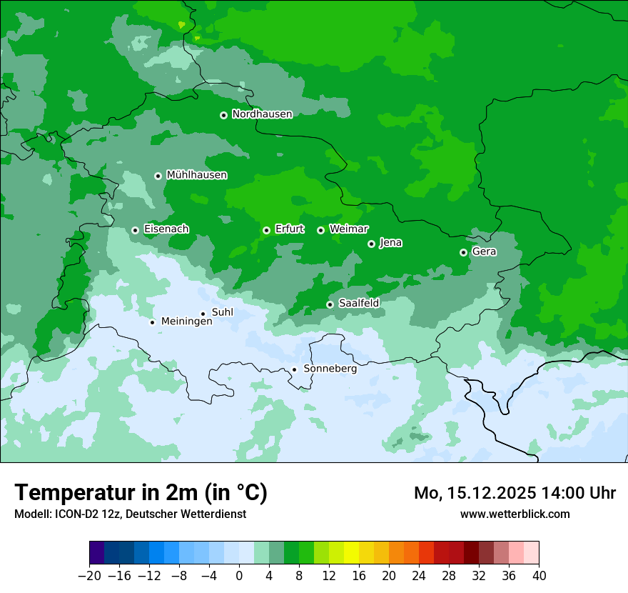 Modellkarten Temperatur