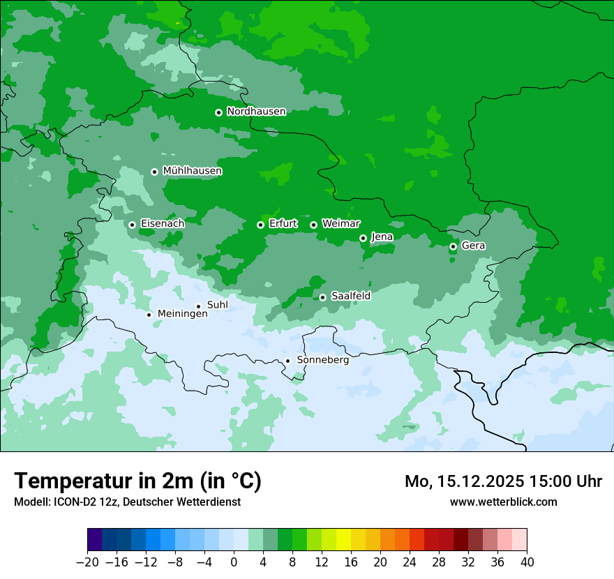 Modellkarten Temperatur
