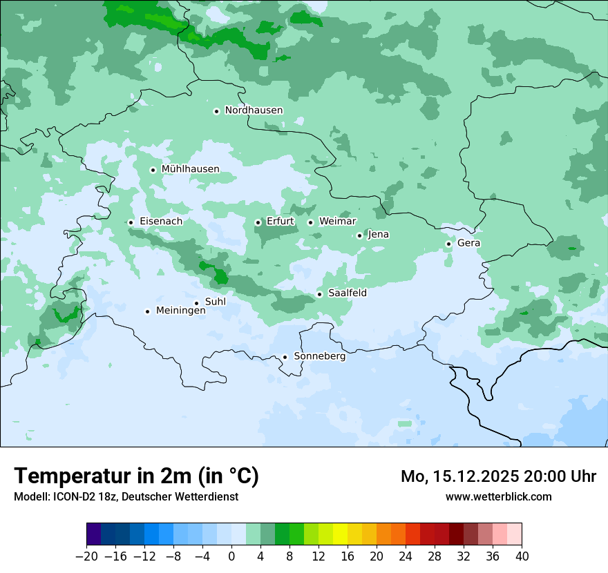 Modellkarten Temperatur