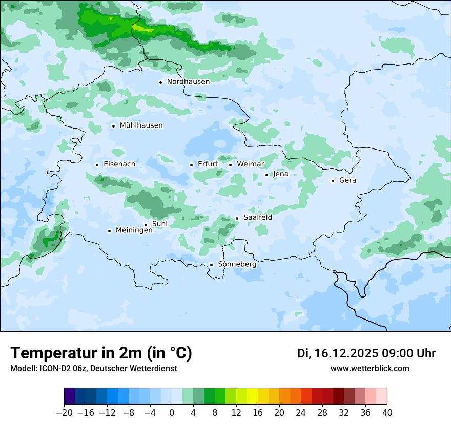Modellkarten Temperatur