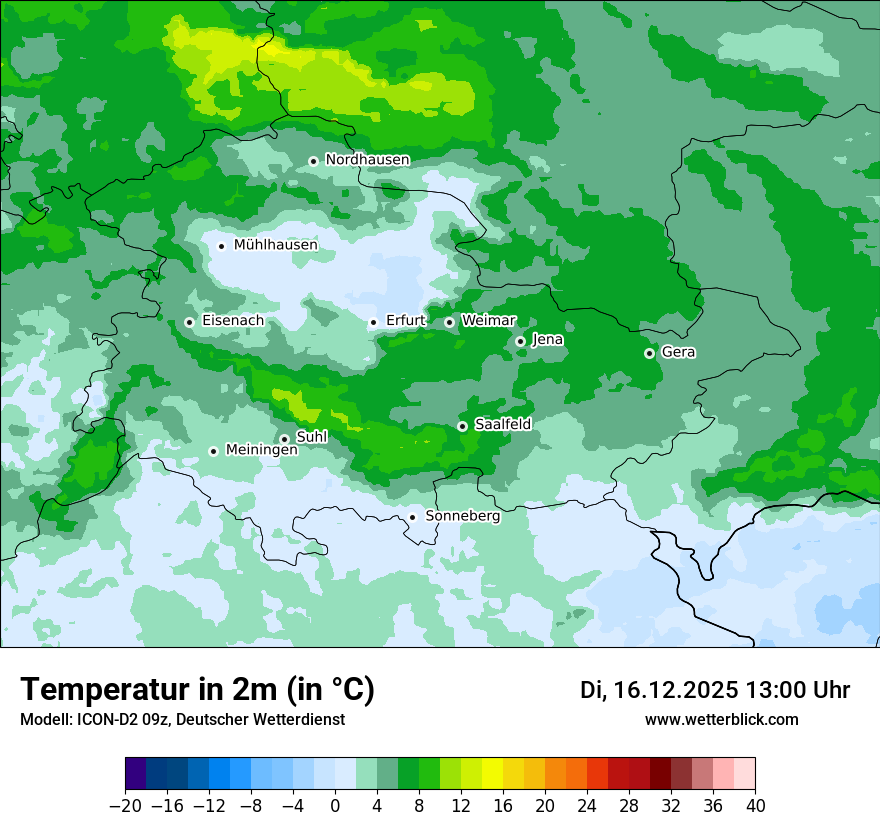 Modellkarten Temperatur
