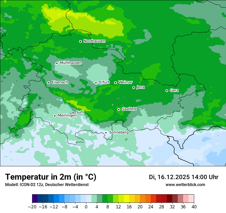Modellkarten Temperatur