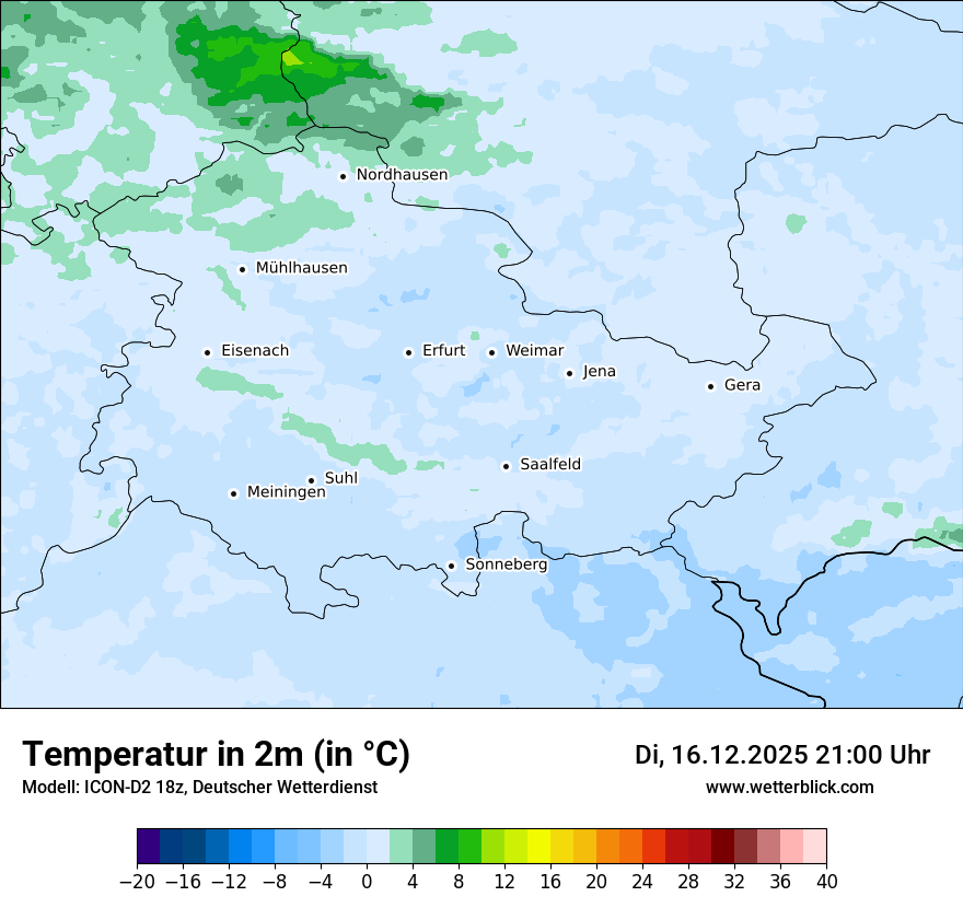 Modellkarten Temperatur