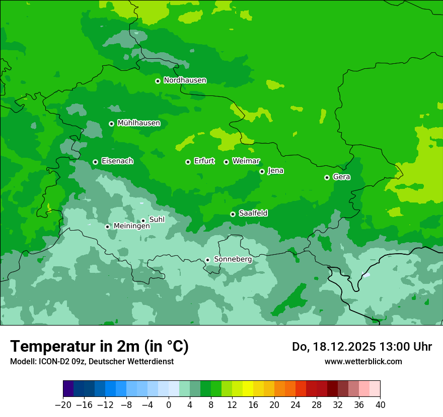 Modellkarten Temperatur