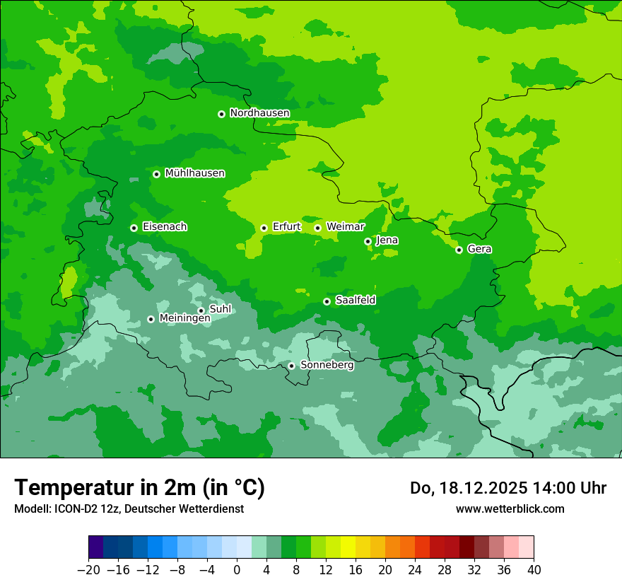 Modellkarten Temperatur