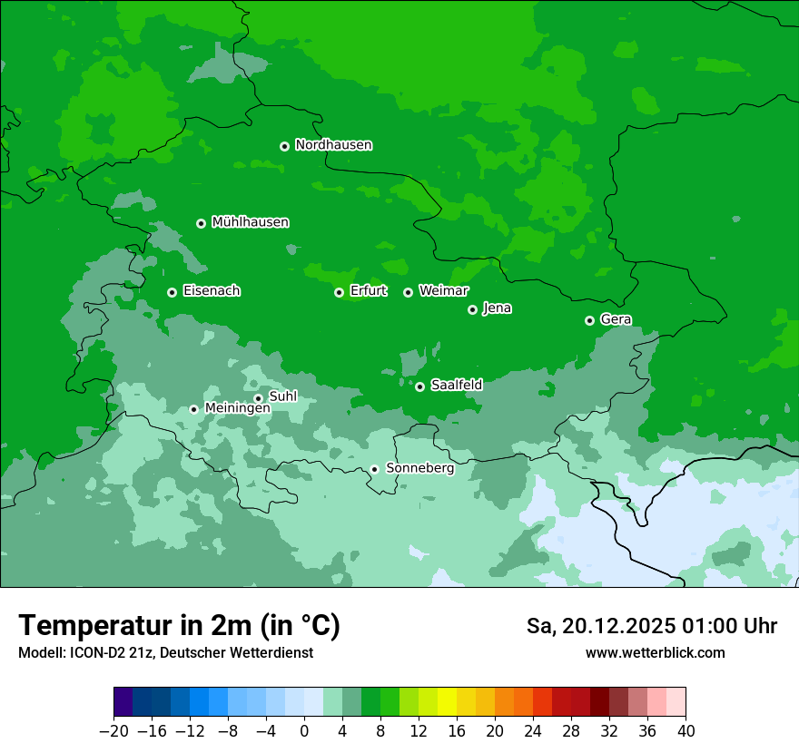 Modellkarten Temperatur